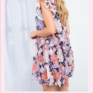 THML NWT FLORAL PRINT DRESS NAVY